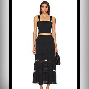 Heartloom Black ‘Amy’ Tiered Maxi Skirt set
